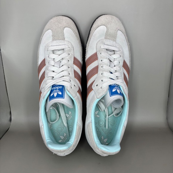 Adidas Samba Classic White Brown Stripe Men's Sneakers Size 7 - Picture 6 of 8